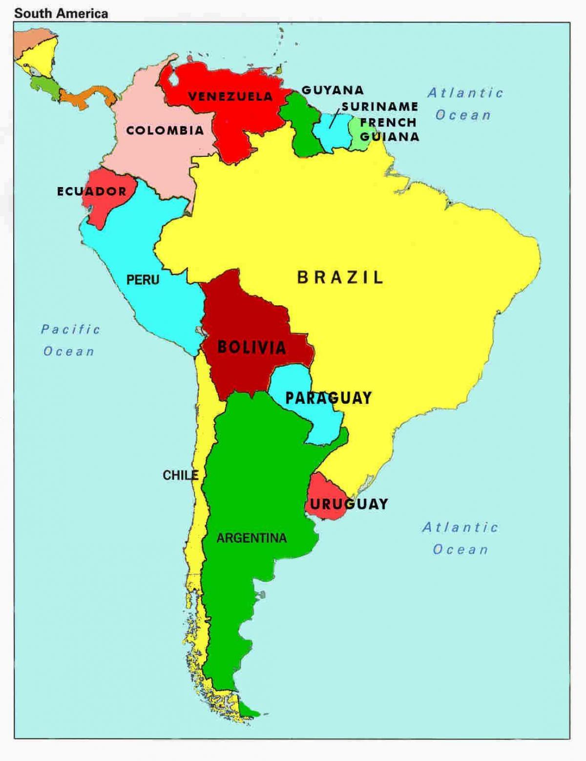 mappa della venezuela e nei paesi limitrofi,