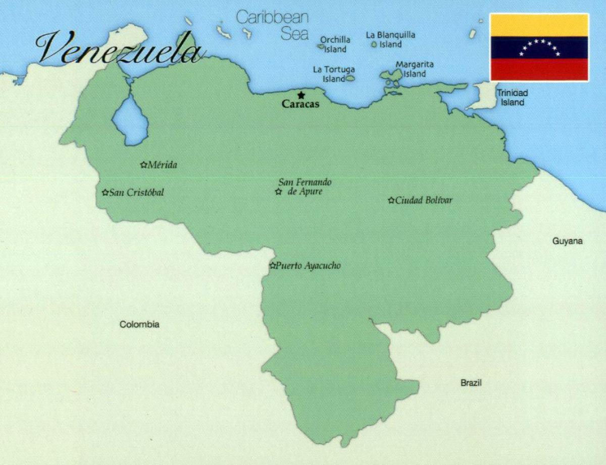 mappa del venezuela con la città