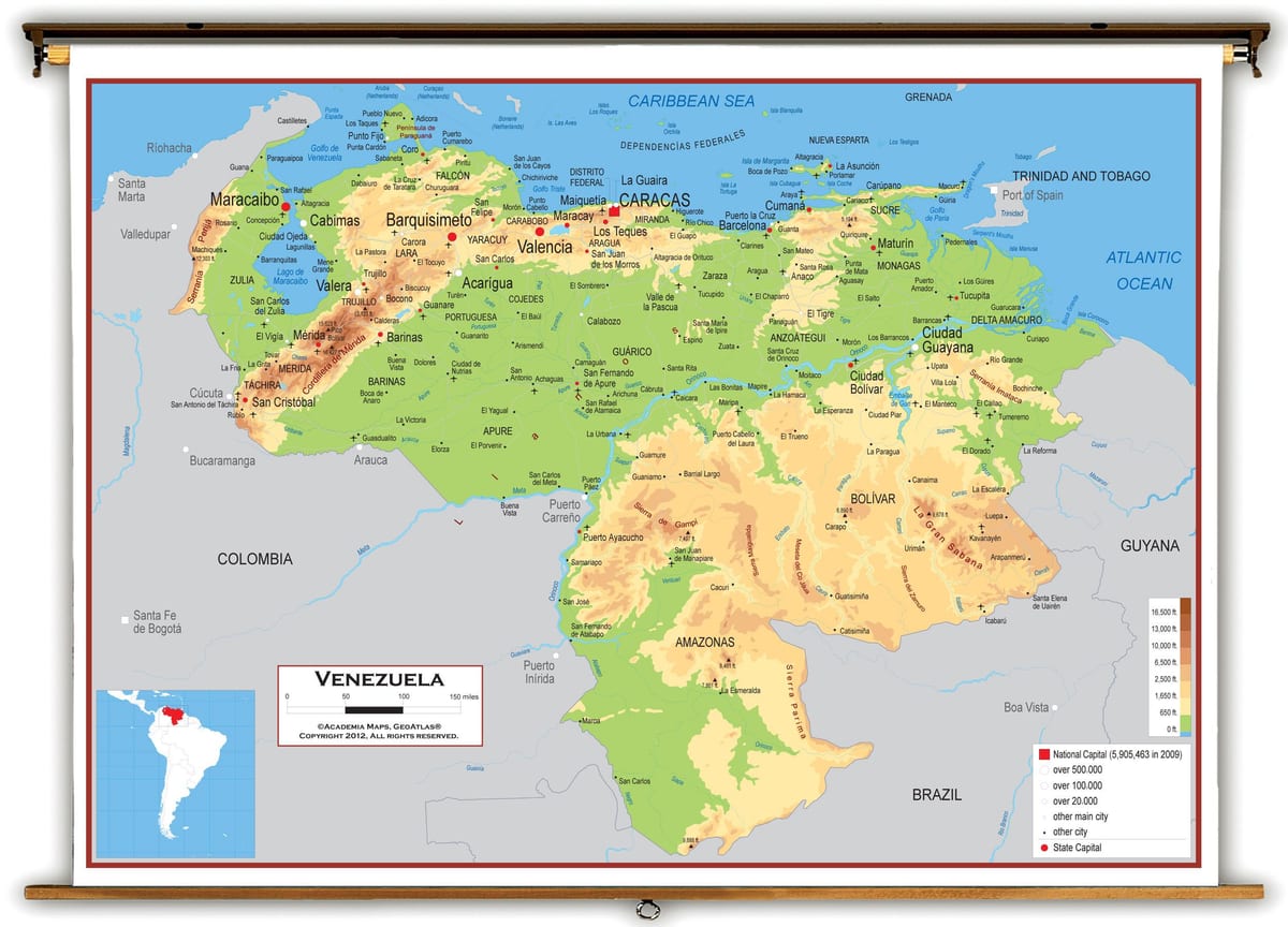 mappa del venezuela elevazione