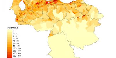 Venezuela densità di popolazione mappa